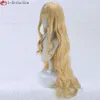 CATSUT -kostymer anime s chara mashiro rima cosplay 110 cm långa gyllene curls värmebeständigt syntetiskt hår halloween party peruk + peruk lock