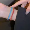 Braccialetti a maglie 2023 Bracciale con pietre stile coreano alla moda semplice blu rosso per donna