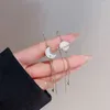 Boucles d'oreilles créoles Unique terre lune gland fil d'oreille femme haut de gamme aiguille en argent 925 accessoire explosif tendance cadeau ami