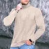 Men's Sweaters Fashion Twist Crochet Knit Basic Tops Men Sweater Autumn Casual Pure Color Long Sleeve Slim Bottoming For Mens Knitwear