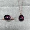 Necklace Earrings Set 2Pcs/Set 12X10mm Ring And Amethyst WaterDrop Style Candy Color Crystal Pendant Inlay Zircon