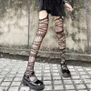 Kvinnors strumpor 2023 Sexiga snäva strumpor Fishnet Pantyhose Girls strumpebälte tights Byxor Black Jacquard Mesh For Womens