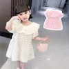 Vestidos de menina estilo europeu e americano vestido de verão infantil 2023 fábrica manga bufante princesa primavera outono