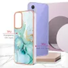 25Designs Marble Flower Chromed Case för Samsung A25 A15 5G A05 A05S A25 Xiaomi 13T 13T Pro Moto G54 G14 Luxury Bling Scale Plating Granite Leopard Soft IMD TPU Cover