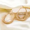 Hoop Earrings 2023 Trend Copper Rhinestone Oval Wedding Party Creative Jewelry Women's Elegant Fashion Accessories Gift