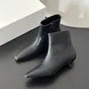 toteme Boots leather Low-heeled zipper ankle boots Fashion Boots womens Luxury designer Shoes Factory footwear