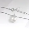 Ciondoli Semplice ed elegante Collana di perle Regalo di anniversario per le donne Carino romantico zircone Collane di fiori Catena clavicolare in argento 925 KOFSAC