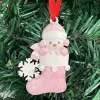 2022 meias personalizadas decorações da árvore de natal diy boneco de neve pingente ornamentos decoração do quarto presentes