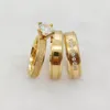 Cluster Rings American Brazil Couples 24k Gold Plated Stainless Steel Jewelry Wedding Engagement Bridal Sets For Men And Women