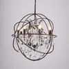 Amerikaanse retro industriële windkroonluchter Europese stijl woonkamer eetkamer lamp kledingwinkel smeedijzeren kristallen vogelkooi globe li