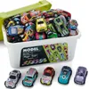 Diecast modelo 20/50 pçs / set mini carro conjunto inércia puxar para trás para meninos plástico veículo coleção brinquedos presente de aniversário crianças criança 231027