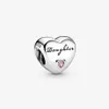 100% 925 Sterling Silver Daughter 's Love Charm Fit Original European Charms 팔찌 패션 여성 결혼 약혼 보석류 241N