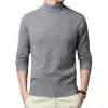 2022 свитер, теплая мужская полуводолазка, однотонный пуловер, модный утепленный топ с длинными рукавами для среднего возраста