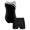 Anillos de gimnasia Niños Niñas Leotardos de gimnasia con pantalones cortos Patchwork brillante Yoga Patinaje Entrenamiento Unitard Ballet Dance Mono 231027