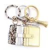Bangle Fashion Armband Keychain Card Bag For Women Zebra Cow Pattern Pu Leather Tassel Wallet Wristlet Purse Nyckelhållare Pouch254s
