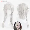 Catsuit-kostuums Game Identity V Ithaqua Nachtwacht Cosplay 45 cm Wit Gevlochten Anime Pruiken Hittebestendig Synthetisch haar + Pruikkapje