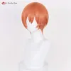 Catsuit Costumes Anime Lovelive Love Live Hoshizora Rin Cosplay Wig Women 30cm Orange Wigs Heat Resistant Synthetic Hair