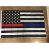 4 types 90 * 150 cm Drapeaux de police BlueLine USA 3x5 pieds Ligne bleue fine Drapeau américain Drapeau américain noir blanc et bleu avec œillets en laiton F737