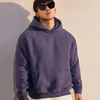 Men's Hoodies Autumn And Winter Hooded Loose Pullover Sweater Running Solid Color Basic American Fitness