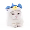 Köpek giyim komik cosplay şapkası küçük hayvan yumuşak tatlı tatlı kedi şapkalar headdress sonbahar kış sıcak rüzgar geçirmez evcil hayvan kostümü başlık kapağı
