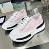 Scarpe casual di lusso Sneaker in tessuto Sneaker Designer Canvas High Top Scarpe sportive da donna con grana grossa spessa Incastro Lettera Suola in gomma Scarpe da ginnastica