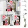 Cappellini da ciclismo Donna Uomo USB Cappello riscaldato Sciarpa Set da 3 pezzi Passamontagna invernale Berretto lavorato a maglia Cappellino caldo con ghetta per collo spesso