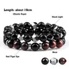 2 peças pulseira de pedra de lava de hematita irregular masculina moda 8mm contas de olho de tigre natural pulseiras para casais para mulheres amigos joias da moda pulseiras hematita