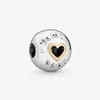 100% 925 Sterling Silver Love Family Heart Clip Charms Fit Original Bracelet à breloques européen Mode Femmes Mariage Fiançailles Jew188o