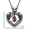 Hanger Kettingen Zwart Steampunk Schedel Ketting Hart Ruby Gothic Fashion Party Sieraden Dames Hip Hop Verjaardagscadeau