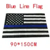 4 أنواع 90*150 سم بلولين الولايات المتحدة الأمريكية أعلام الشرطة 3x5 قدم رقيقة الأزرق خط الولايات المتحدة الأمريكية