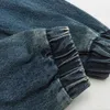 Autunno Uomo S Giacca di jeans Vintage Tasca grande Polsini elastici Cappotto largo Oversize giapponese Casual Streetwear XL