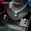 Necklace Earrings Set Fashion Design Luxury Zircon Water Drop Shape Pendant For Women High Quality Party/Jewelry Wedding N-154