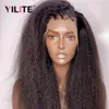 Synthetic Wigs 13x4 Kinky Straight Lace Front Human Hair For Women Yaki Transparent Frontal Wig 4x4 Closure 231027