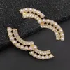 Christmas Gift Brooches Designer Brooch Pin Brand Letter Brooch Pins High Quality 18K Gold Plated Silver Inlaid Crystal Pearl Classics Wedding Dress Pins Jewelry