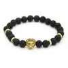 New Design 1PCS 8mm Lave Stone Beads Gold Silver Rose Plated Lion Owl Gift Bracelets279q