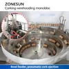 Zonesun máquina automática de rolha de vinho e capô de fio monobloco garrafa de vidro champanhe equipamento de embalagem ZS-YG17