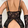 Sexy Set Sexy Lingerie for Woman Hot Erotic Lace Transparent Bra Crotchless Bodysuit Female Erotic Come Sex Bow-knot Underwear Set T231027