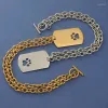 10 stks/partij Rvs Spiegel Polish Dog Tag Hanger Kettingen Vrouwen Mannen Sieraden Gift 45 cm