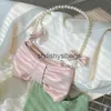 Torby na ramię torebki koreańskie damskie perłowe różowe łuk mini torba vintage elegancki portfel i torba soul torebki torebki