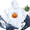 Kvinnors hoodies halloween tröja orange pumpa lite spöke tryckt hoodie tjej långärmade fickor t-shirt 2023 höstkläder