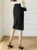 Jupes taille haute crayon femmes arrivée 2023 printemps Style coréen couleur unie bureau dame genou longueur jupe élégante W1312