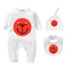 Bodysuit infantil recém-nascido macacão de bebê conjuntos de roupas crianças de três peças com boné babador de bebê algodão macacão macacões roupas cxd23010277