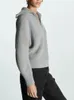 Suéteres para mujer Rayas para mujer o suéter de color sólido Media cremallera Simple Principios de otoño Jersey suelto Cuello vuelto Señora Jersey 231026