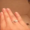 Rund klippt 4ct Topaz Diamonique Simulated Diamond 14kt White Gold Filled GF Engagement Women Wedding Ring SZ 5-11318Z
