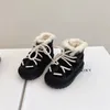 Boots Children's shoes 2023 winter new baby thick warm snow boots Boys and girls shoulder strap boots 1-3 years old 231027