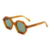 Solglasögon 2023 Vintage Small Frame Oregelbunden polygon Kvinnlig trend Fashion Glasses Multi-Color Men Eyewear