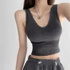 Camisoles Tanks 무료 요가 탱크 탑 수직 브래지어 속옷 피트니스 매끄러운 크기 소녀 통기성 검은 녹색 피부 여자 스트라이프 카미솔