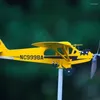 Bahçe Dekorasyonları 3D Piper J3 Cub Rüzgar Dönen Uçak Metal Uçak Hava Dalısı Açık Çatı Yön Göstergesi Weathervan Decorati