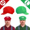 Chapeaux de fête Super Bros Luigi adulte chapeau casquette Costume Cosplay Halloween Baseball Anime unisexe jeu de rôle chapeau rouge et vert 2 pièces 231026