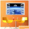 Adesivos de parede 90cm 3d estrela universo série quebrada para crianças quartos de bebê quarto decoração de casa decalques mural poster adesivo gota dhtre